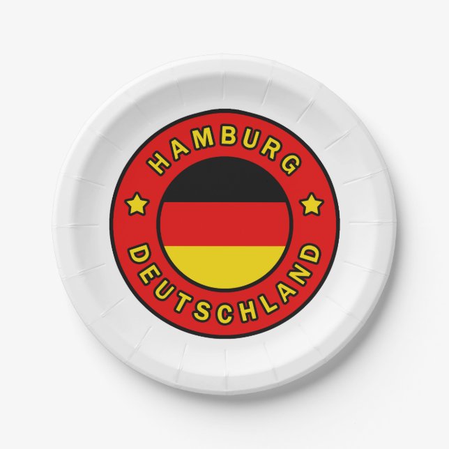 Hamburg Deutschland Pappteller (Vorderseite)