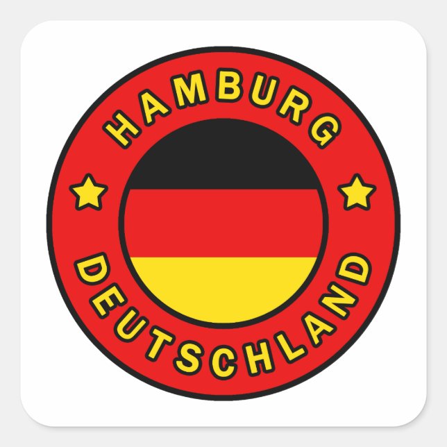 Hamburg Deutschland Quadratischer Aufkleber (Vorderseite)