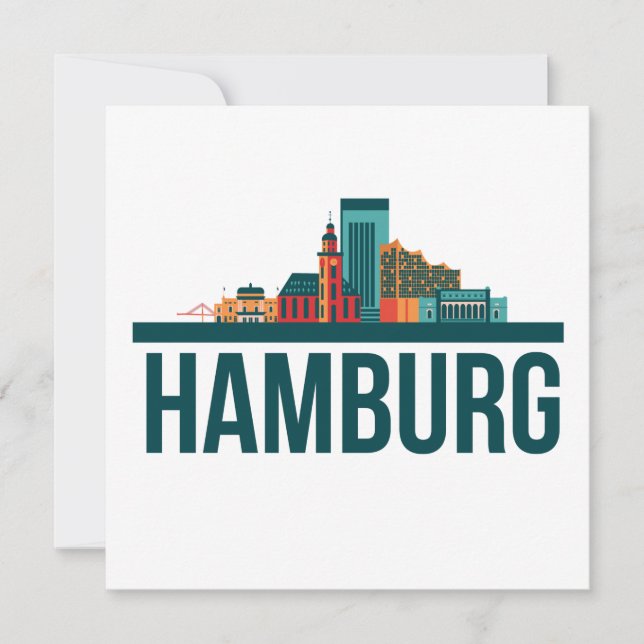 Hamburg Deutschland Skyline Card (Vorderseite)