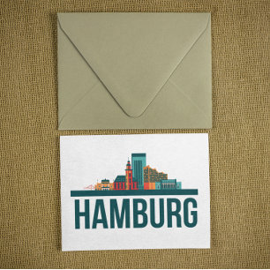 Hamburg Deutschland Skyline Cityscape Postkarte