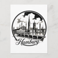 Hamburg Deutschland Skyline - Vintager Circle Stic