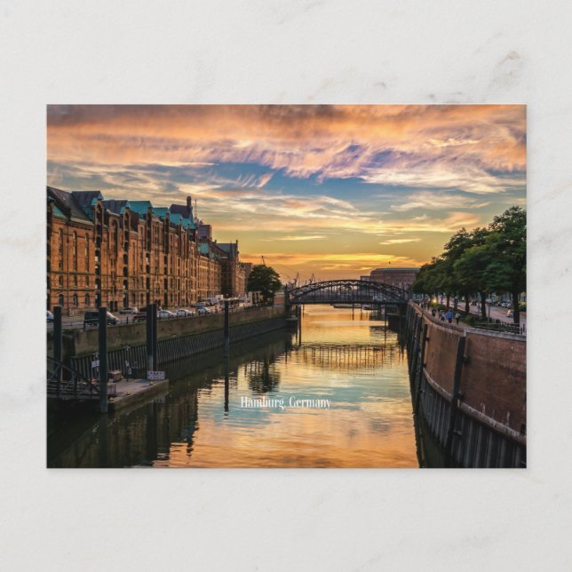 Hamburg, Deutschland, Speicherstadt Postkarte (Vorderseite)