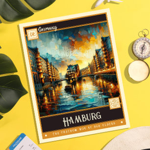 Hamburg, Deutschland Vintage-Gemälde Postkarte