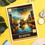 Hamburg, Deutschland | Vintage Malerei Postkarte<br><div class="desc">Mit unserer exquisiten Vintagen Painting Postcard fahren Sie in die faszinierenden Straßen Hamburgs. Diese Postkarte, die in einem nostalgisch Vintagen Stil errichtet wurde, der an klassische Reiseplakate und Retro-Werbedrucke erinnert, erfasst das Wesen der geschäftigen deutschen Hafenstadt in atemberaubendem Detail. Die ausdrucksstarken Pinselstriche und die lebhafte Farbpalette lassen die Szene lebendig...</div>