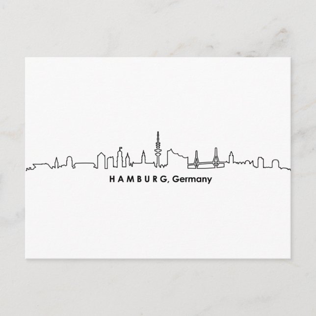HAMBURG Elbe Deutschland City Skyline Silhouette Postkarte (Vorderseite)