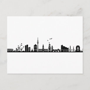 HAMBURG Elbe Deutschland City Skyline Silhouette Postkarte