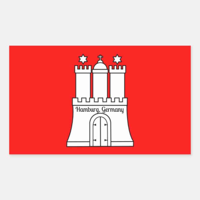 Hamburg-Flagge Rechteckiger Aufkleber (Vorderseite)