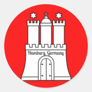 Hamburg-Flagge Runder Aufkleber