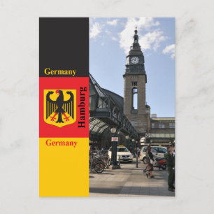Hamburg. Gebäude des Hauptbahnhofs Postkarte
