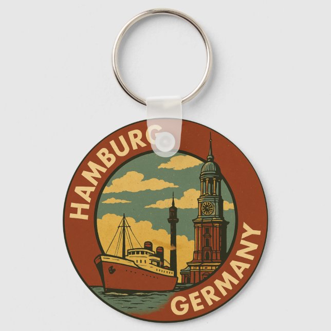 Hamburg German Port City Schlüsselanhänger (Vorderseite)