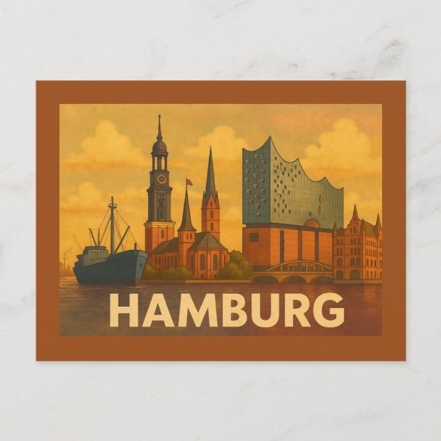 Hamburg Germany City Art Postkarte (Vorderseite)