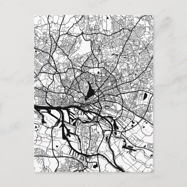 Hamburg Germany City Map Postkarte (Vorderseite)
