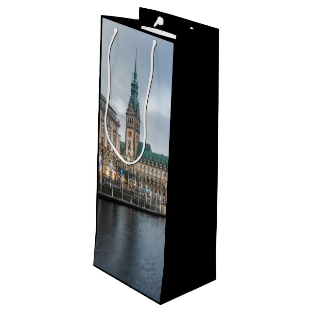 Hamburg Geschenktüte Für Weinflaschen (Rückseite Schrägansicht)