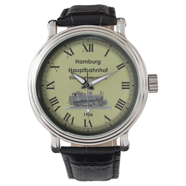 Hamburg Hbf Station ~ Deutschland ~ 1906 ~ Armbanduhr (Vorderseite)