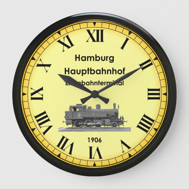 Hamburg Hbf Station ~ Deutschland ~ 1906 ~ Große U Große Wanduhr (Vorderseite)