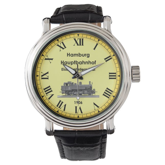 Hamburg Hbf Station ~ Deutschland ~ 1906 ~ Pocket  Armbanduhr (Vorderseite)