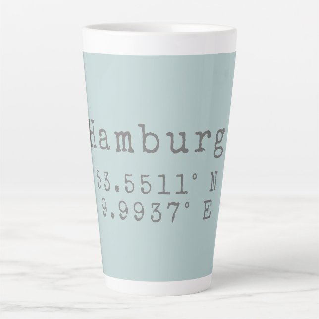 Hamburg Latitude Longitude Milchtasse (Vorderseite)