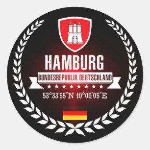 Hamburg Runder Aufkleber