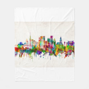 Hamburg Skyline Fleecedecke