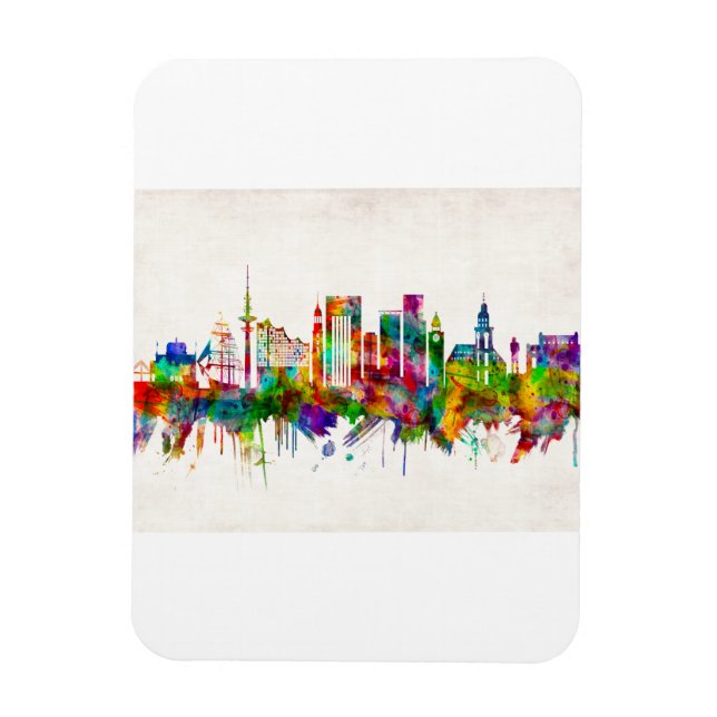 Hamburg Skyline Magnet (Vertikal)