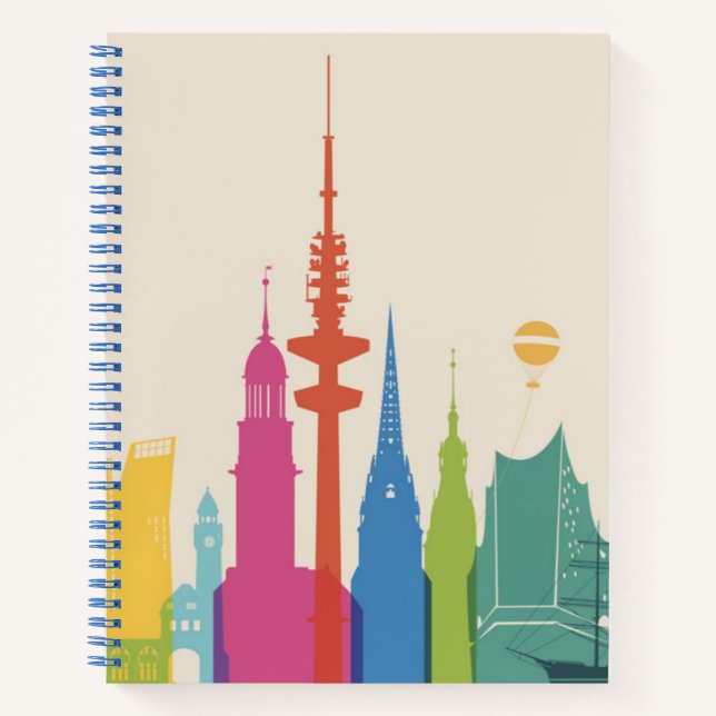 Hamburg Skyline Notizbuch (Vorderseite)