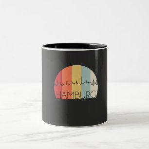 Hamburg Skyline Retro Zweifarbige Tasse