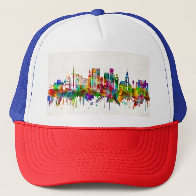 Hamburg Skyline Truckerkappe (Vorderseite)