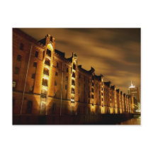 Hamburg - Speicherstadt bei Nacht - Postkarte