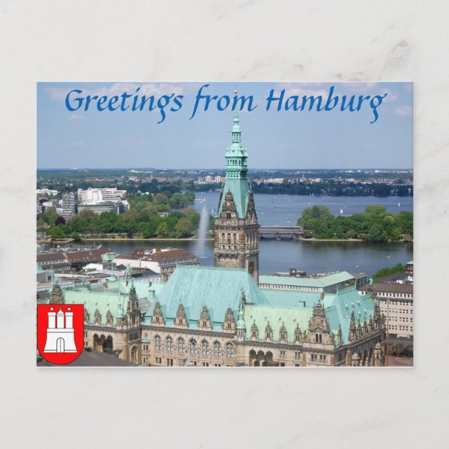 Hamburg Townhall Postkarte (Vorderseite)