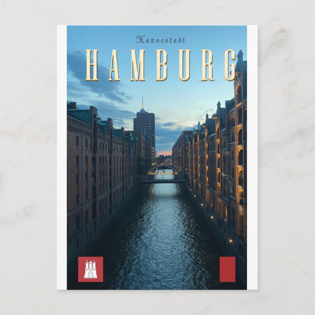 Hamburg Vintage Postkarte (Vorderseite)