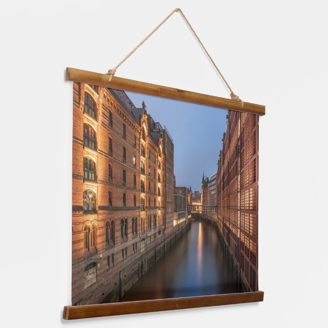 Hamburg Wandteppich Mit Holzrahmen (Gewinkelt)