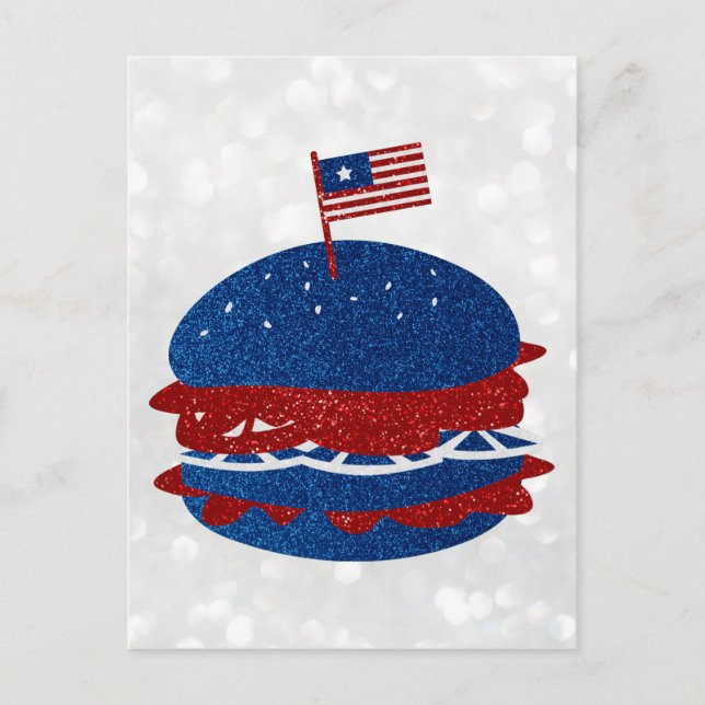 Hamburger 4. Juli Glitzer Postkarte (Vorderseite)
