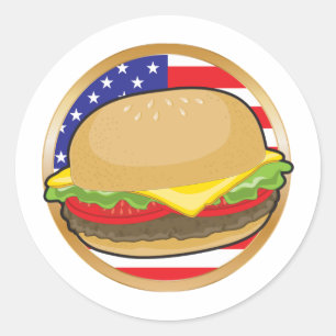 Hamburger-amerikanische Flagge Runder Aufkleber