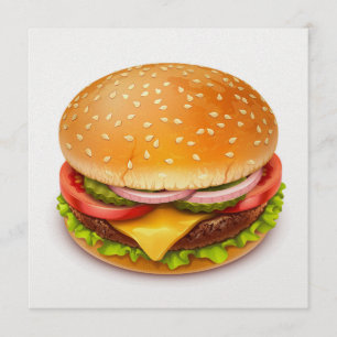 Hamburger BBQ Cuisiner - 4 juillet Invitation