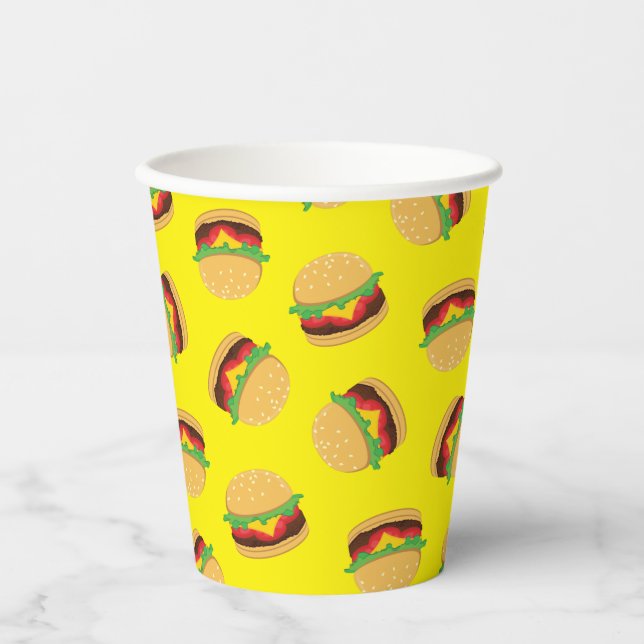 Hamburger Birthday Party Burger Paper Cups Pappbecher (Vorderseite)