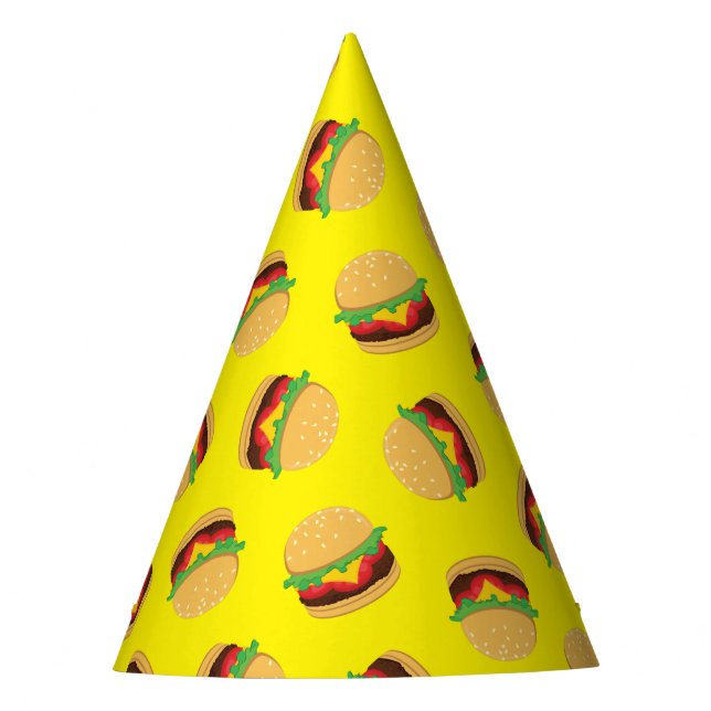 Hamburger Birthday Party Burger Party Hat Partyhütchen (Vorderseite)