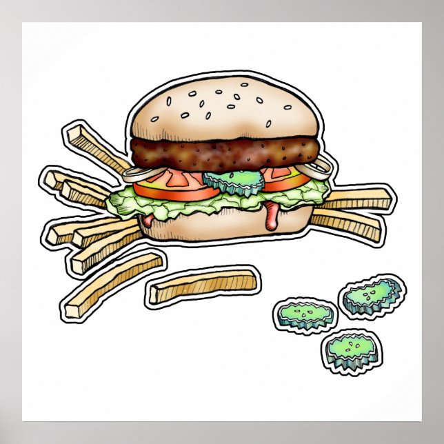 HAMBURGER (BURGER) & FRÜHEN POSTER (Vorne)