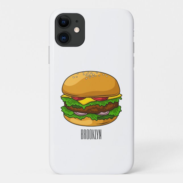 Hamburger Cartoon Case-Mate iPhone Hülle (Rückseite)
