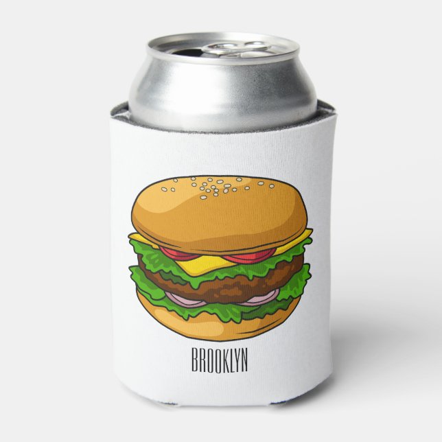 Hamburger Cartoon Dosenkühler (Kanne Vorderseite)