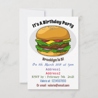 Hamburger Cartoon Einladung
