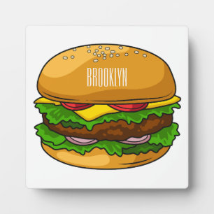 Hamburger Cartoon Fotoplatte