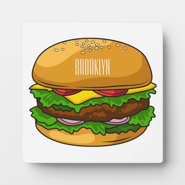 Hamburger Cartoon Fotoplatte (Vorderseite)