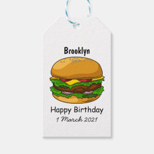 Hamburger Cartoon Geschenkanhänger
