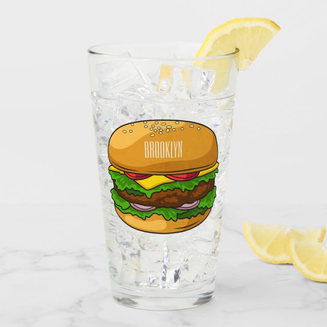 Hamburger Cartoon Glas (Rückseite Ice)