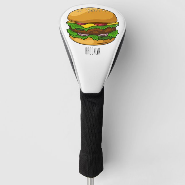 Hamburger Cartoon Golf Headcover (Vorderseite)