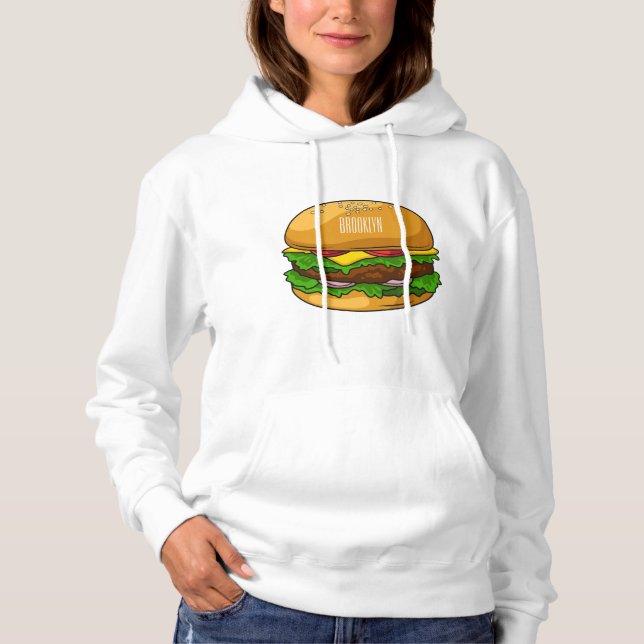 Hamburger Cartoon Hoodie (Vorderseite)