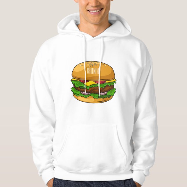 Hamburger Cartoon Hoodie (Vorderseite)