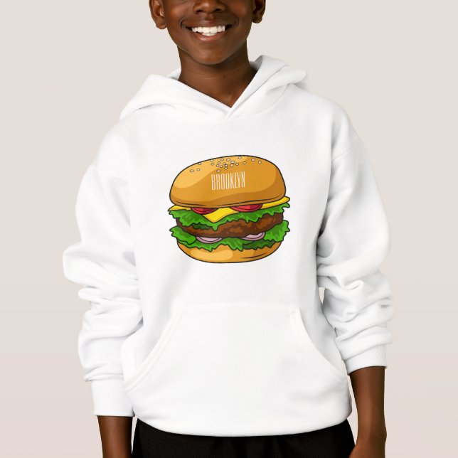 Hamburger Cartoon Hoodie (Vorderseite)