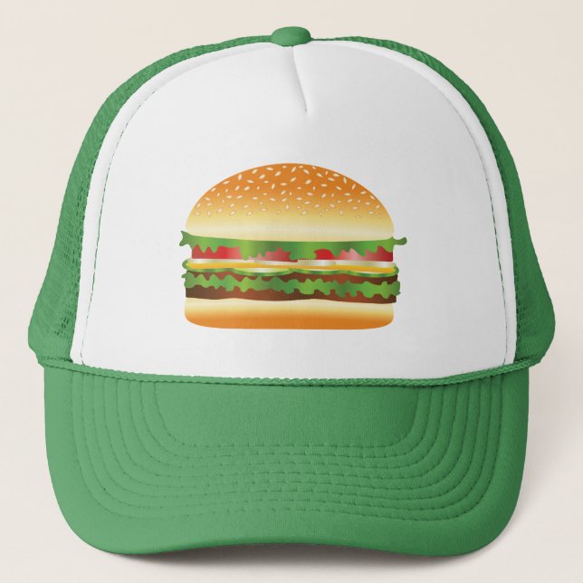 Hamburger Cartoon Illustration Truckerkappe (Vorderseite)