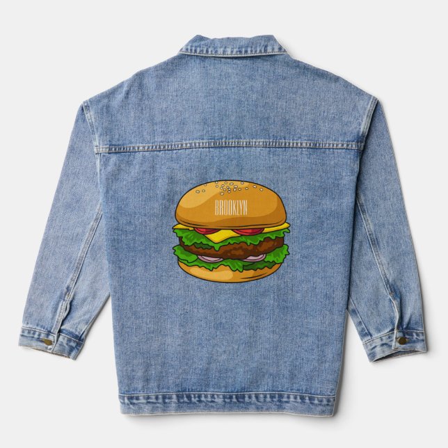 Hamburger Cartoon Jeansjacke (Rückseite)